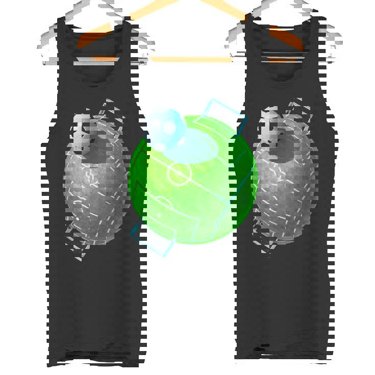 カーブ サッカーボール フィールドゴール サッカー選手 コーチ サッカーファン タンクトップ