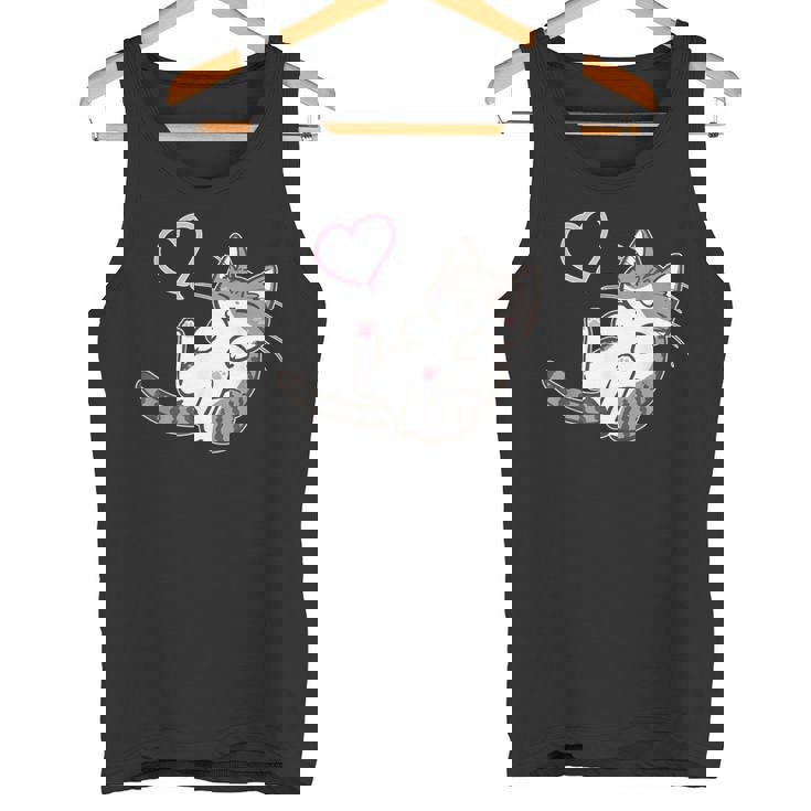 キジ白猫ぐっすり眠る猫ちゃん 猫好き タンクトップ