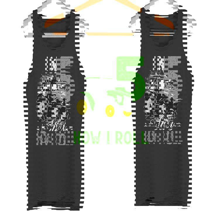 キッズ I Am 5 This Is How I Roll One Years Old Tractor 5歳の誕生日 タンクトップ