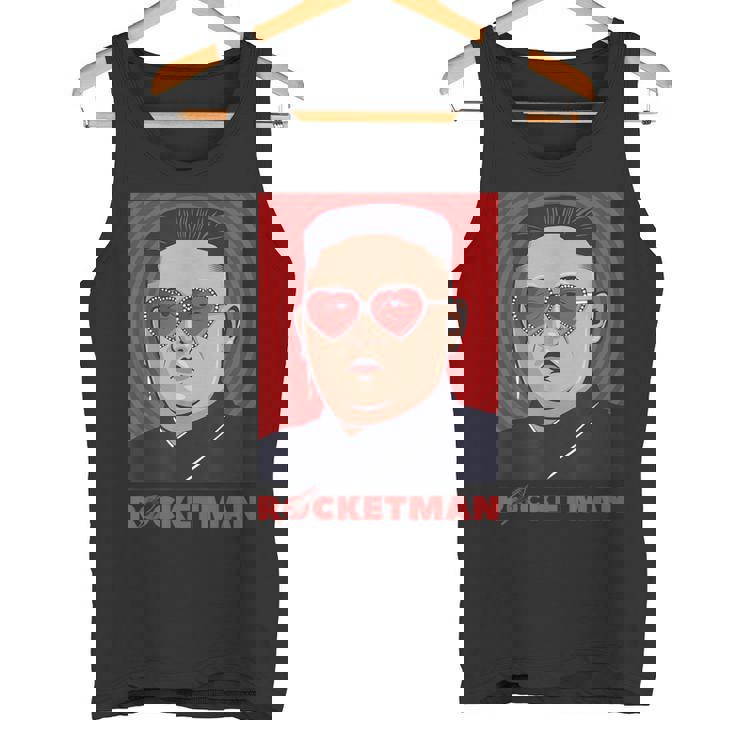 キム・ジョンウン、ファニー・ロケットマン・パロディ・ロックンロール タンクトップ