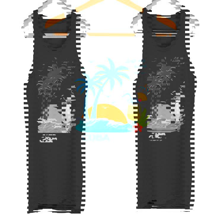キューバ 熱帯の風景 ハバナ ギフト お土産 カリブ海 ヤシの木 冒険 タンクトップ