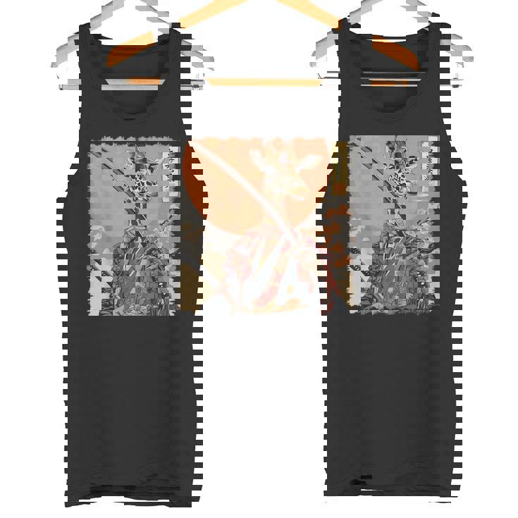 キリン 動物 日本美術 侍 浮世絵 タンクトップ