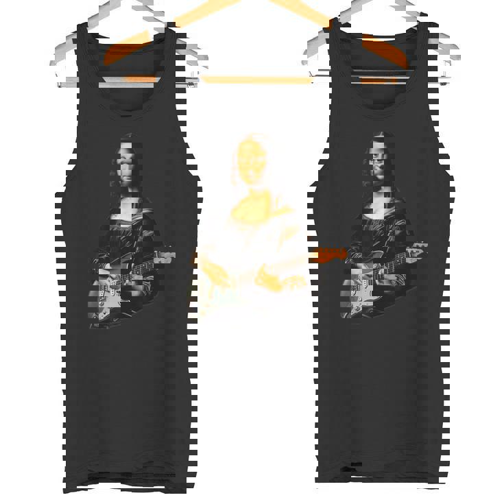 ギター 面白tシャツ モナリザ おもしろ ギタリスト 服 音楽 メンズ キッズ ネタ 服 軽音 楽器 エレキ タンクトップ