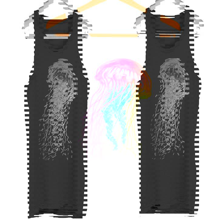 クラゲ カラフル ファンタジー 動物 アート グラフィック クラゲ タンクトップ