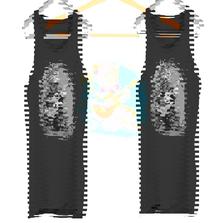 クラシックギターを弾く猫 猫 ギター 音楽 タンクトップ