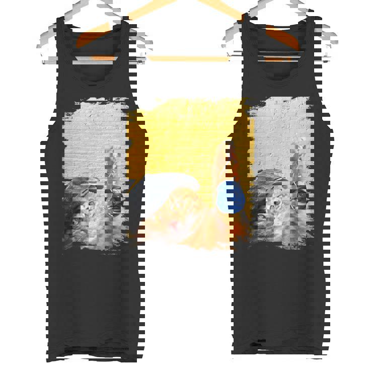 クラシックブルーヨーヨーの猫 タンクトップ