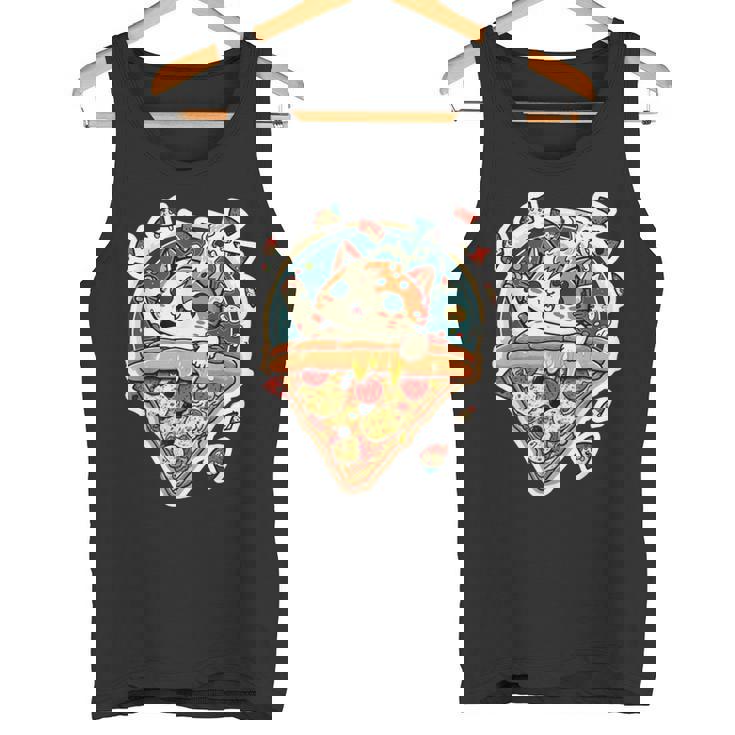 クレイジー ペパロニ ピザ キャット カルツォーネ トラ猫 ファーストフードの子猫 タンクトップ