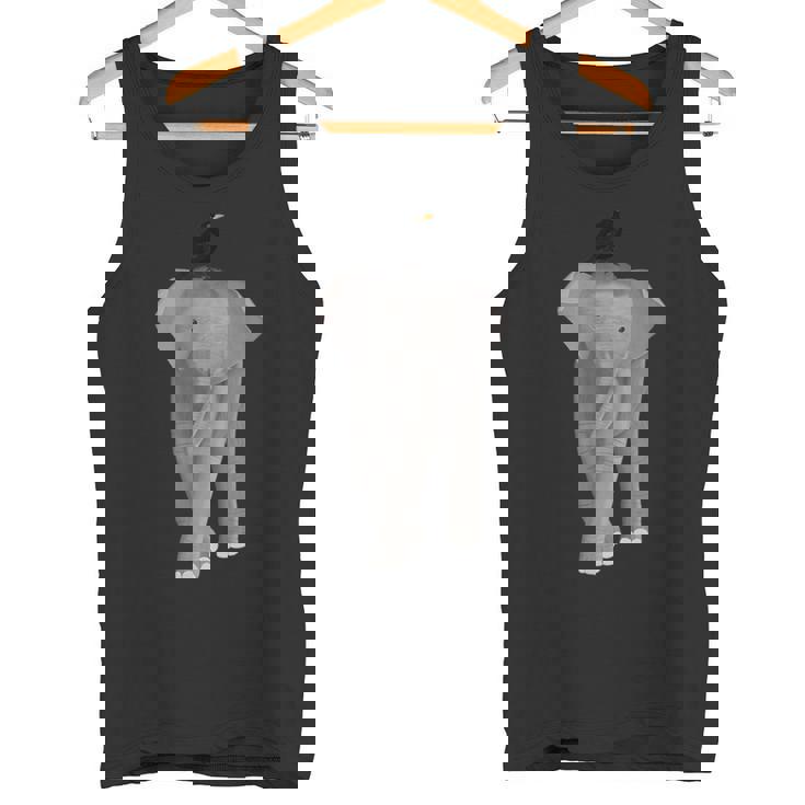 クロウタドリ 鳥 エレファント 動物 図 バードウォッチング 贈り物 鳥類学者 生物学者 自然科学 タンクトップ