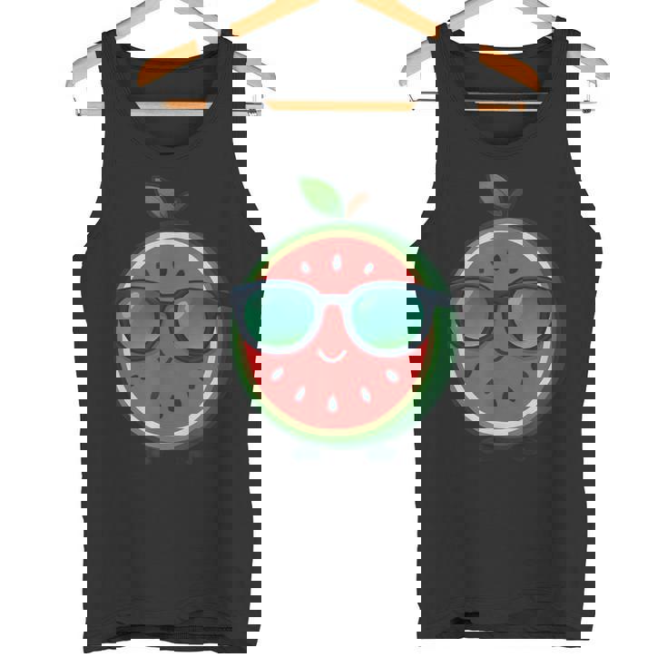 クールな漫画スイカサングラス付き タンクトップ