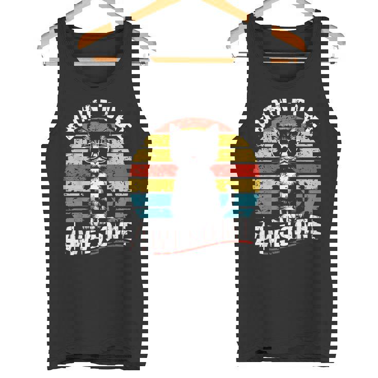 クールな猫のレトロヴィンテージ 素晴らしいために生まれました タンクトップ