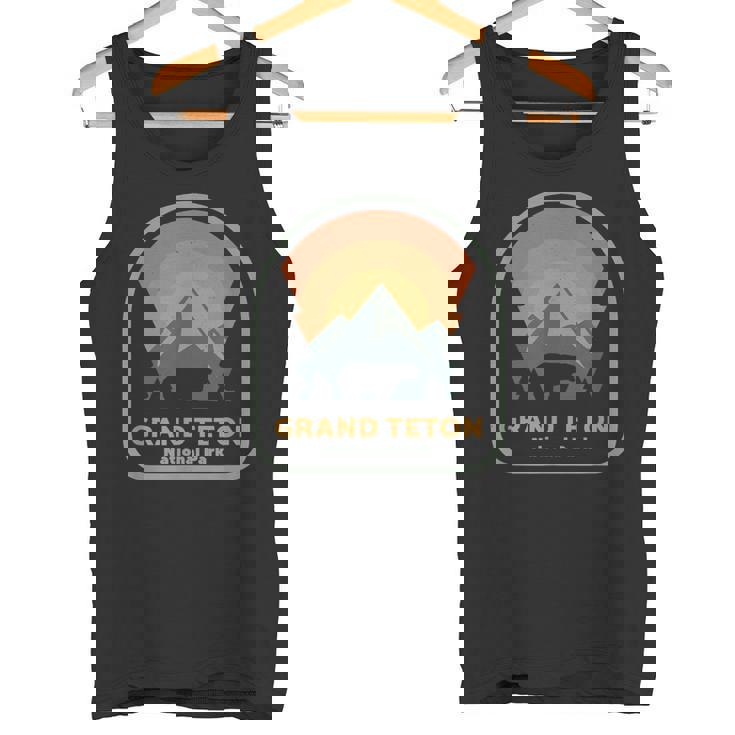 グランドティトン国立公園 レトロサンセット ヴィンテージ タンクトップ