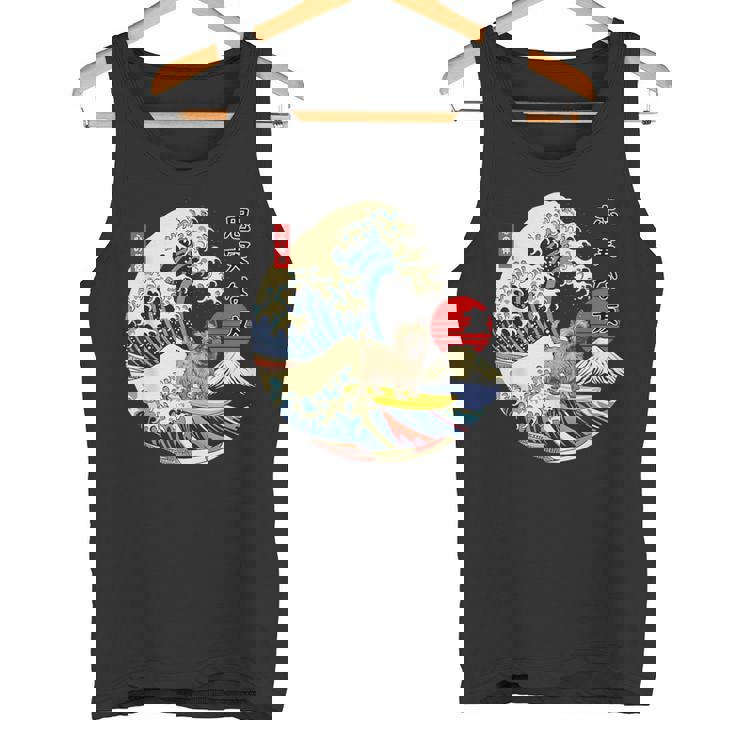 ケアンテリア 日本の神奈川波 サーフ 忠実な犬 タンクトップ