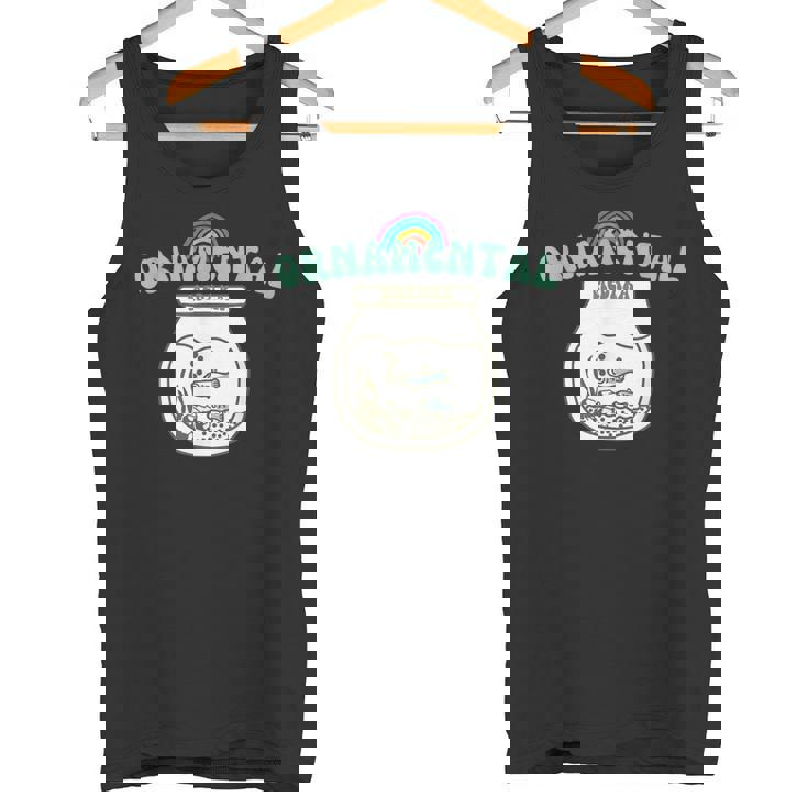 コットン オリジナル プリント ユーモア メダカ 鑑賞用 ロゴ タンクトップ