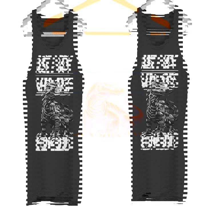 コモドドラゴンを愛するただの少年 男の子 キッズ タンクトップ
