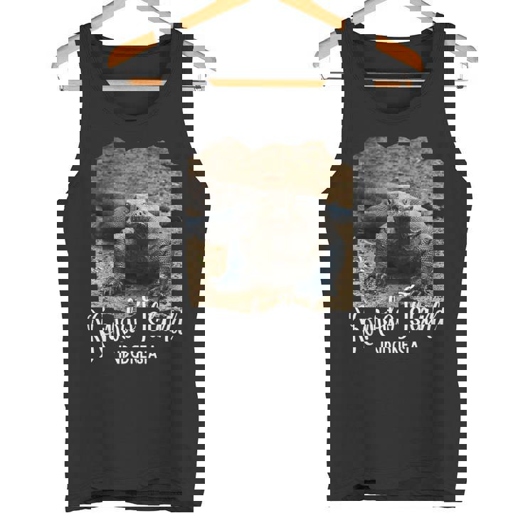 コモド島 インドネシア レトロポスターコモドドラゴン タンクトップ