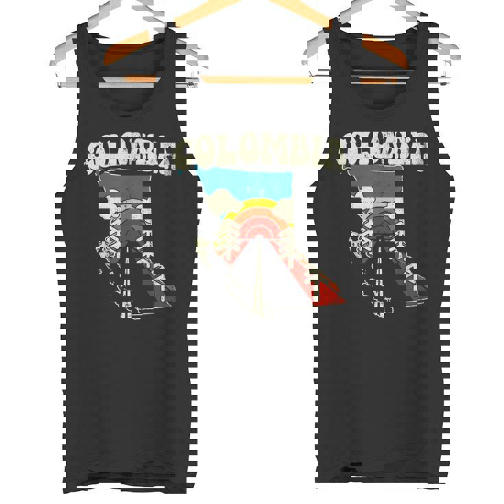 コロンビア ビンテージ コロンビアン カントリー レインボー レトロ 70年代地図 タンクトップ