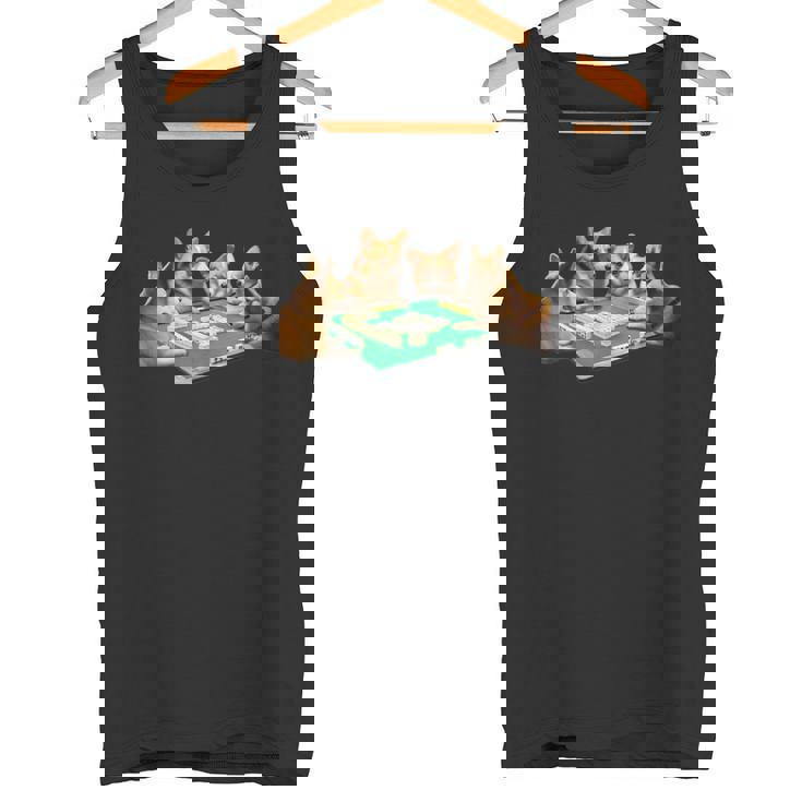 コーギー イヌ 麻雀 面白いtシャツ 犬 文字入り メンズ おもしろ 面白い 服 おもしろグッズ ネタ 雀士 タンクトップ