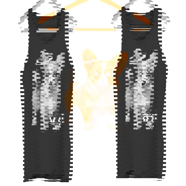 コーギー 天使 子犬 水彩 タンクトップ