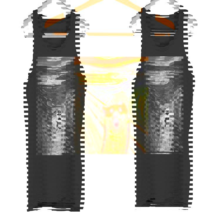 コーギー 面白いtシャツ 犬 ムンクの叫び かわいい メンズ 子供 おもしろ 服 ネタ わんこ タンクトップ