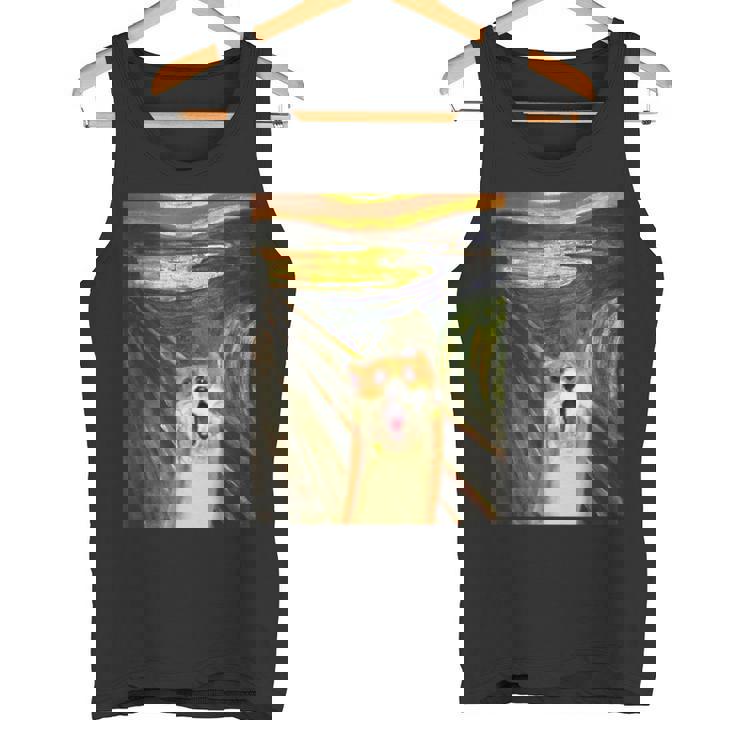 コーギー 面白いtシャツ 犬 ムンクの叫び かわいい メンズ 子供 おもしろ 服 グッズ ネタ わんこ タンクトップ