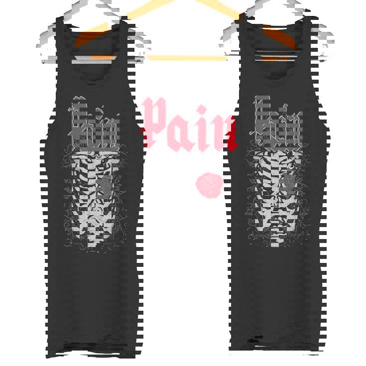 ゴシックスカルとバラ タンクトップ