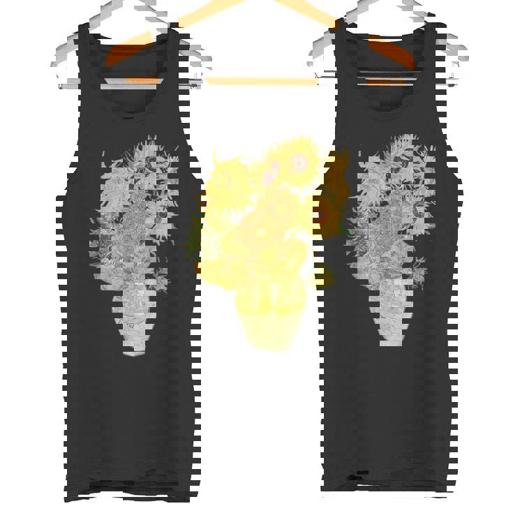 ゴッホ ひまわり 美的アート 鍬 絵画 グラフィック タンクトップ