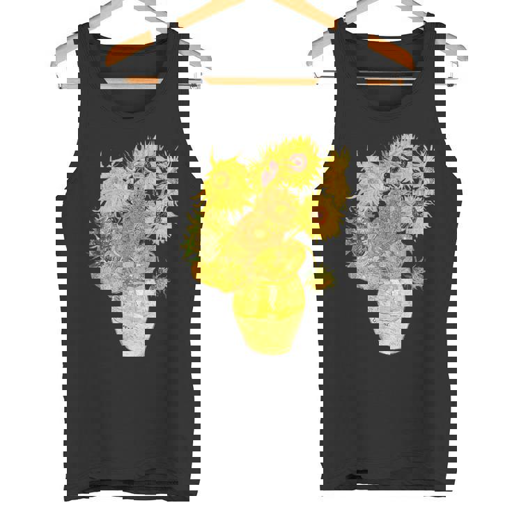 ゴッホのひまわりの現代美術の絵画 タンクトップ