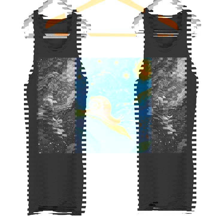 ゴッホの星空の夜のカタツムリスローモーバー動物愛好家 タンクトップ