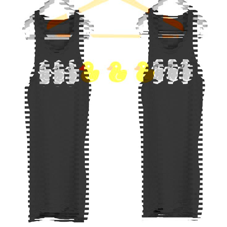 ゴムアヒル（3 スリー）黄色いアヒル お風呂のおもちゃ ラバーダック【ポップ イラスト】ゆるかわいい キャラクター タンクトップ