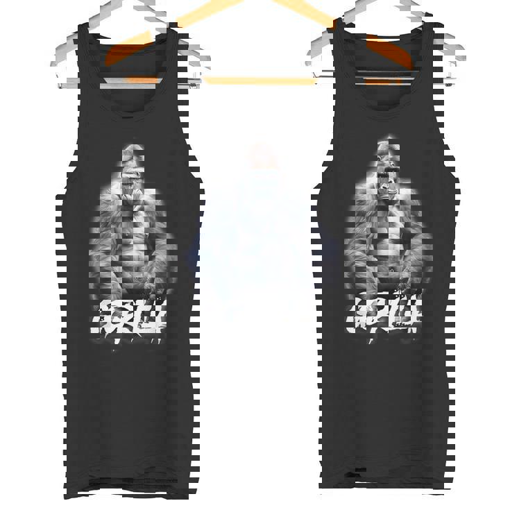 ゴリラ×シルバーバックゴリラ霊長類 タンクトップ
