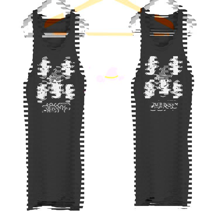 ゴースト！『おばけ 5ファイブ』【ゆるフレンズ】ハロウィンの まほうつかい お化け かわいいキャラクター イラスト タンクトップ