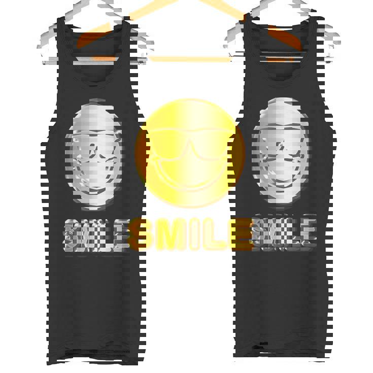 ゴールデン スマイル（フェイク ゴールド風）スマイリー フェイス ニコニコ 笑顔 サングラス 面白い 色 タンクトップ