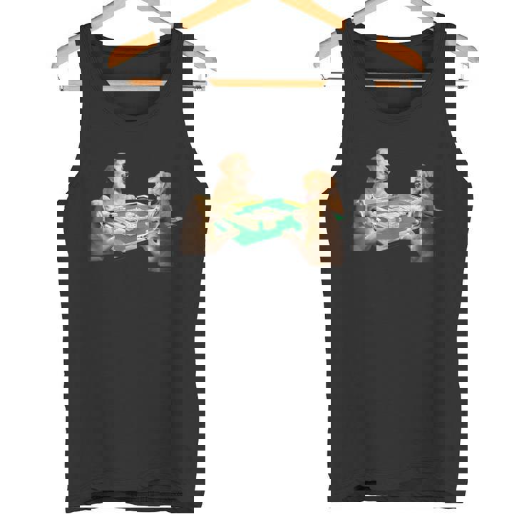 ゴールデンレトリバー イヌ 麻雀 面白いtシャツ 犬 メンズ おもしろ 面白い 服 おもしろグッズ ネタ タンクトップ