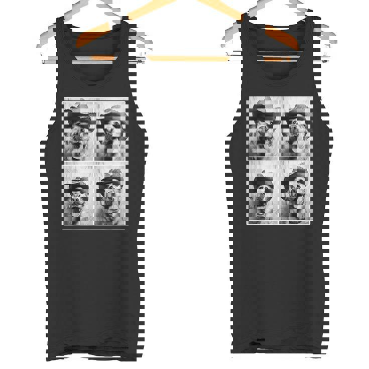 ゴールデンレトリバー カウボーイハット フォトブース セルフィー おもしろ犬 タンクトップ