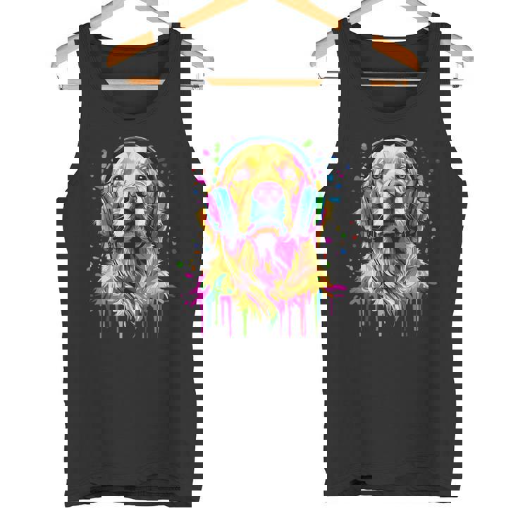 ゴールデンレトリバー 恋人 ポップアートカラー ファニー ゴールデンレトリバー タンクトップ