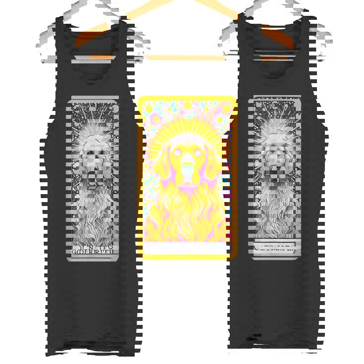 ゴールデンレトリバー 面白いtシャツ 犬 タロット カード メンズ 子供 おもしろ 服 グッズ ネタ わんこ タンクトップ