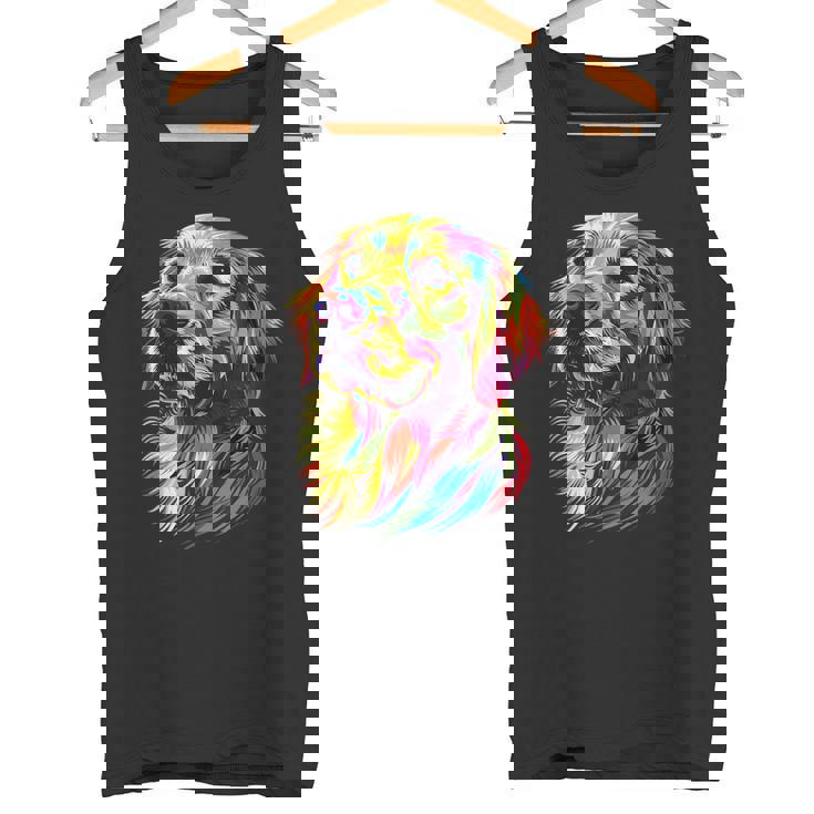 ゴールデン・レトリーバー 犬 カラフル ポップアート 犬好き タンクトップ