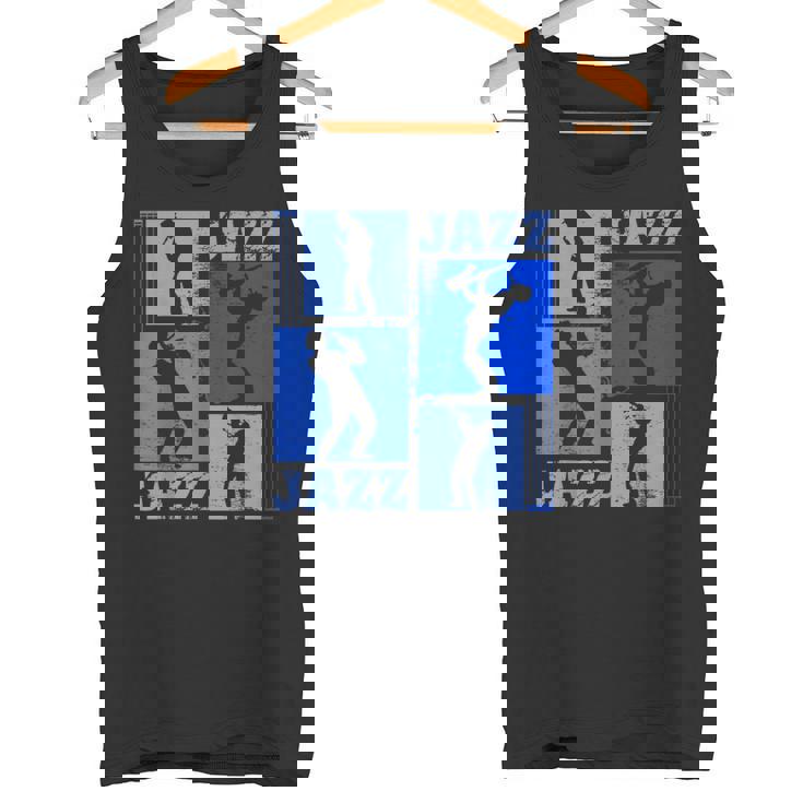 サクソフォーン奏者ジャズミュージシャンブルーミュージック タンクトップ