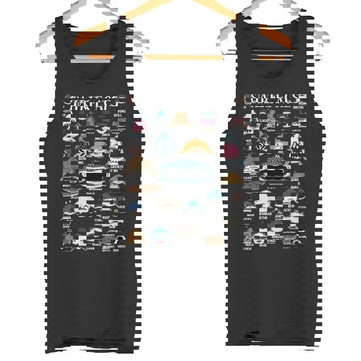 サメの種類 面白いサメの顔 サメの恋人 キッズ 先生 タンクトップ