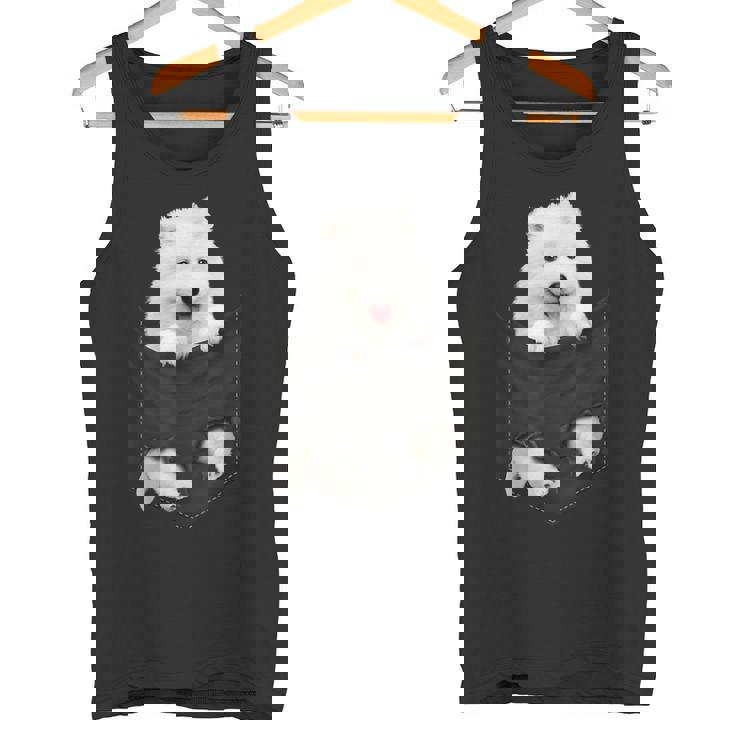 サモエド犬愛好家のためのポケットの中の面白いサモエド タンクトップ