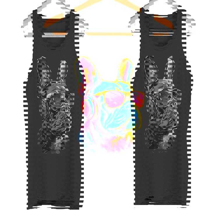 サングラスをかけたフレンチ・ブルドッグ ブルドッグ・マスティフ タンクトップ