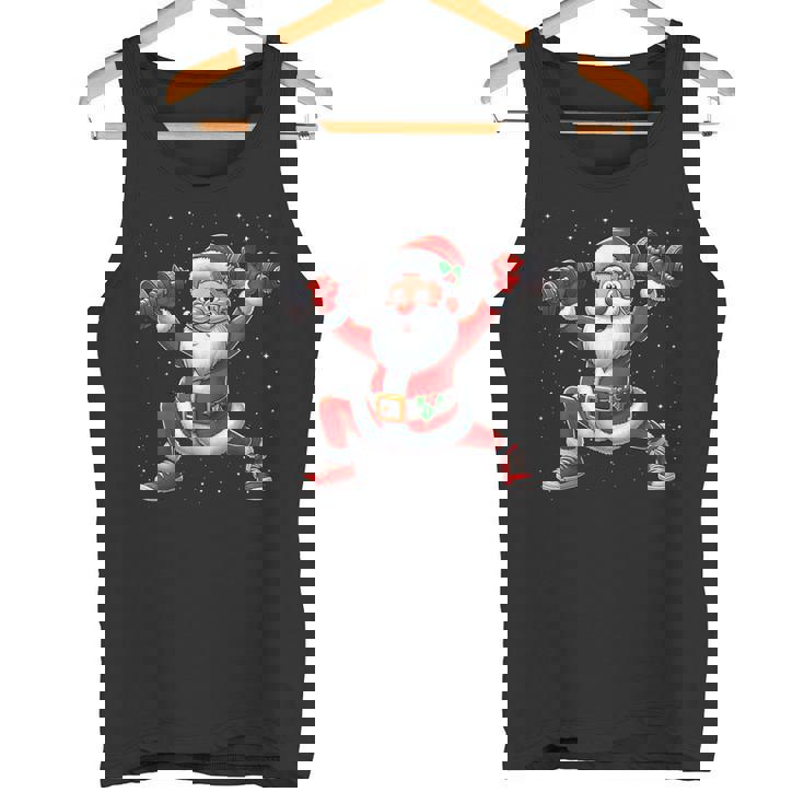 サンタ ウエイトリフティング ジム トレーニング クリスマス フィットネス タンクトップ