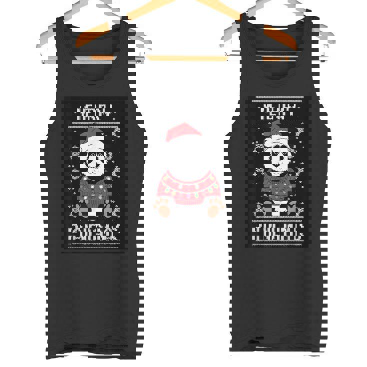 サンタ帽子付きパンダ 醜いクリスマス X-Mas タンクトップ