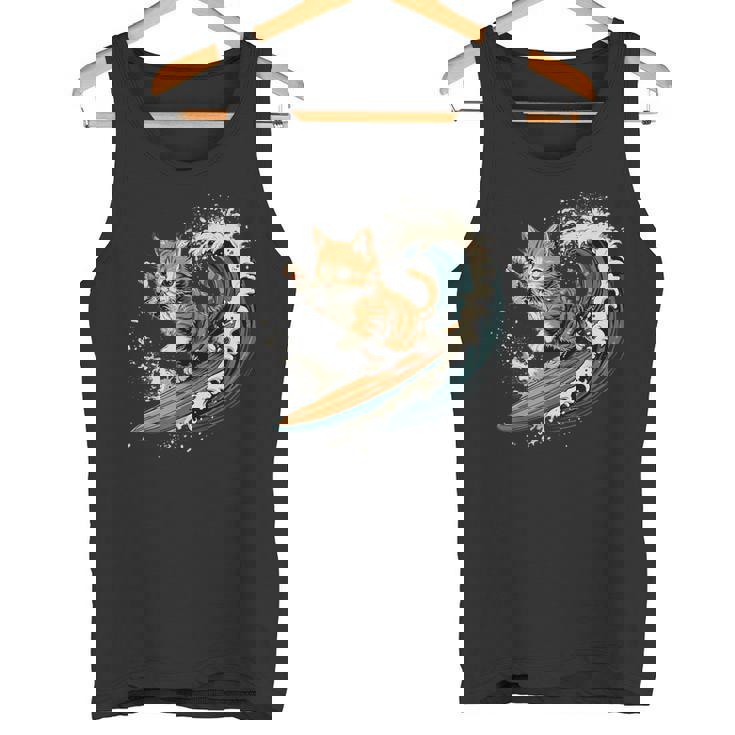 サーファー猫 サーフィン タンクトップ