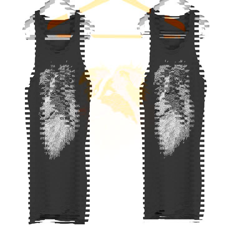 シェットランド・シープドッグ かわいい子犬の顔 犬好き ペット飼い主 タンクトップ