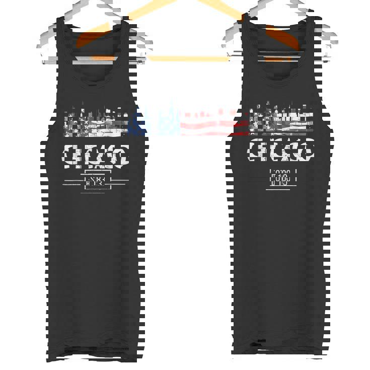 シカゴ 7月4日 アメリカ国旗 愛国的お土産 タンクトップ