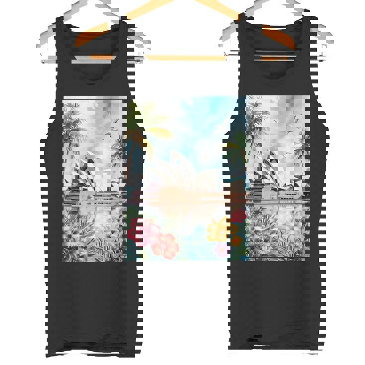 シドニーオペラハウスと南国の自然 タンクトップ