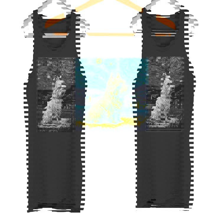 シュールレアリズム 星月夜 ウェスティ 犬 タンクトップ