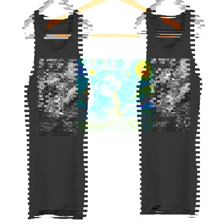 シーズー 面白いtシャツ 犬 ゴッホ 星月夜 かわいい メンズ 子供 おもしろ 服 グッズ ネタ タンクトップ