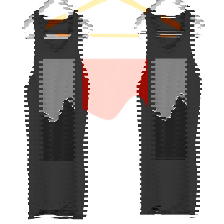 ジオメトリック ツートーン ウェーブ パターン カーミン ピンクとブラック タンクトップ